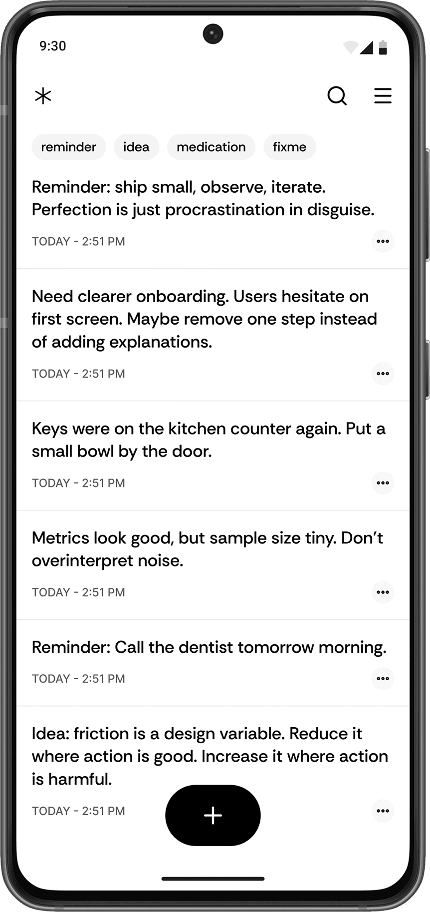 Mindrop home sscreen